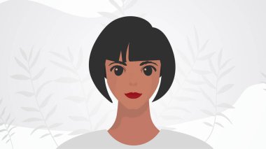 Afro-Amerikan kadın görünümlü afiş. Siyahi güçlü kız önde. Vektör illüstrasyonu.