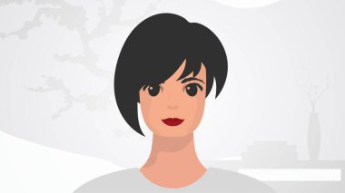Bir kızın olduğu bir poster. Kadın arkadaşlığı, feminist birlik ya da kardeşlik. Vektör.
