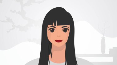 Bir kızın olduğu bir poster. Kadın arkadaşlığı, feminist birlik ya da kardeşlik. Vektör illüstrasyonu.