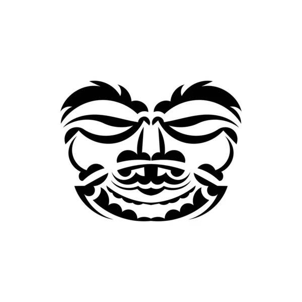 Masque Samouraï Symbole Totem Traditionnel Tatouage Noir Dans Style Des — Image vectorielle