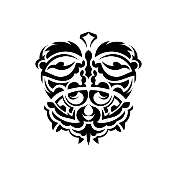 Masque Samouraï Symbole Totem Traditionnel Tatouage Noir Dans Style Des — Image vectorielle
