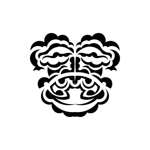 武士面罩 传统图腾符号 古代部落风格的黑色纹身 孤立无援B — 图库矢量图片