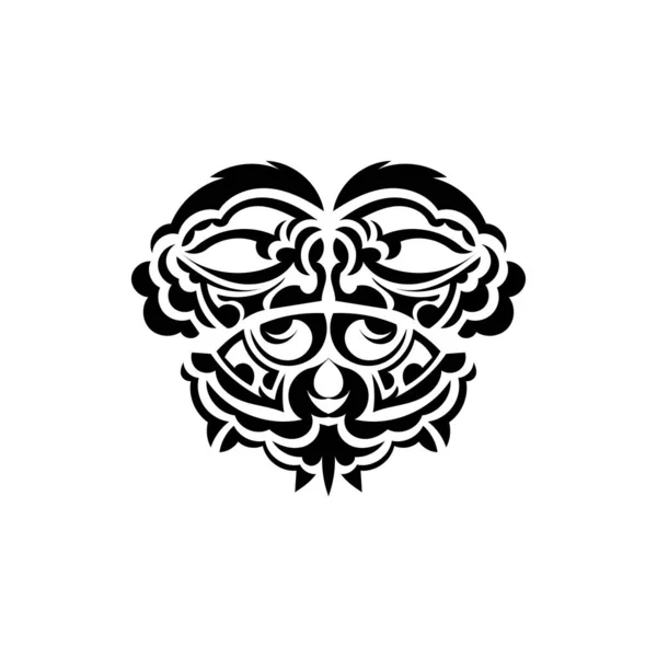 武士面罩 传统图腾符号 黑色纹身的萨摩风格 孤立无援手绘矢量图解 — 图库矢量图片