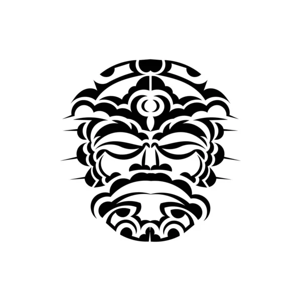 Masque Samouraï Symbole Totem Traditionnel Tatouage Tribal Noir Couleur Noir — Image vectorielle