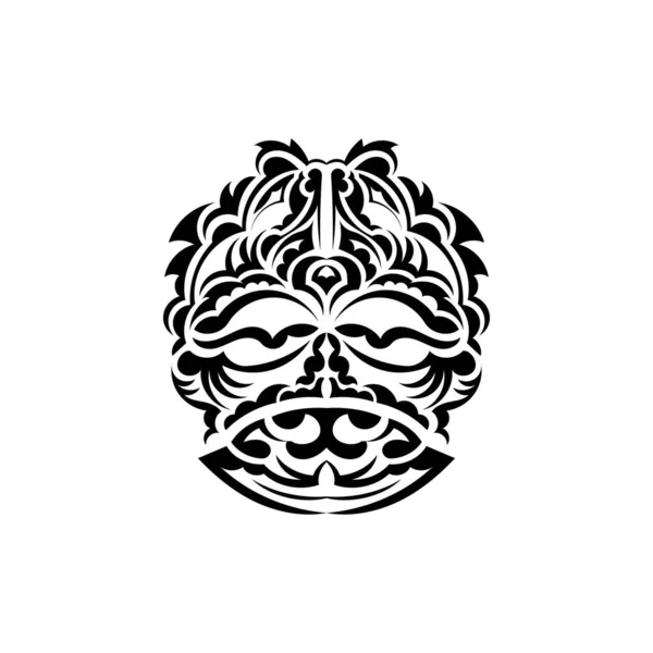 Máscara Tribal Patrones Étnicos Monocromos Tatuaje Negro Estilo Las Tribus — Vector de stock