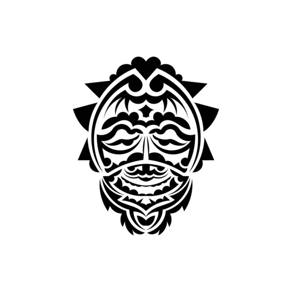 Máscara Tribal Patrones Étnicos Monocromos Tatuaje Negro Estilo Las Tribus — Vector de stock