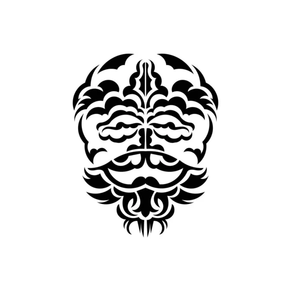Kmenová Maska Monochromatické Etnické Vzorce Černé Kmenové Tetování Izolované Bílém — Stockový vektor
