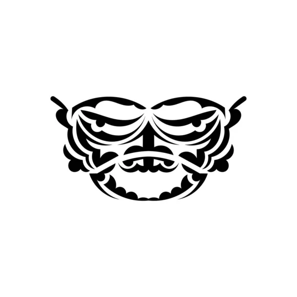 Kmenová Maska Tradiční Totemový Symbol Černé Kmenové Tetování Černá Bílá — Stockový vektor