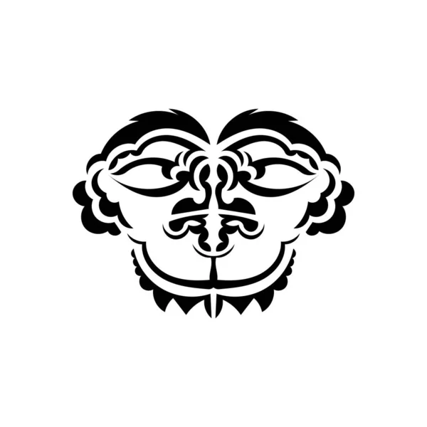 Masque Tribal Symbole Totem Traditionnel Tatouage Tribal Noir Isolé Illustration — Image vectorielle