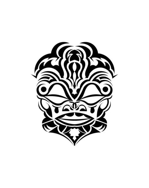 Tribal Mask Traditional Totem Symbol Black Tattoo Style Ancient Tribes — Stock Vector