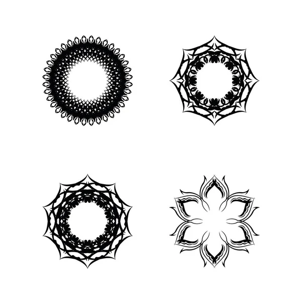 Set Mandala Ornaments Veil Illustration — Stock Vector
