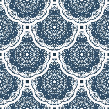 Geçmişe dönük lüks, pürüzsüz desenler. Beyaz ve mavi renkli arka plan. Parmak izi için iyi. Vektör.