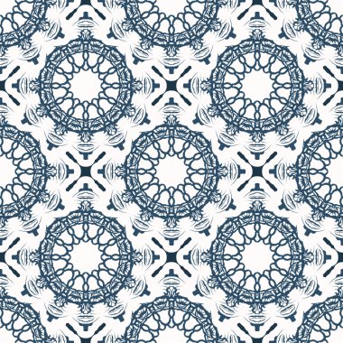 Sonsuz arkaplan ve monogram. Beyaz ve mavi renkli arka plan. Parmak izi için iyi. Örtü illüstrasyonu.