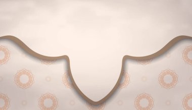 Yazı ve süslemeleriniz için yeri olan bej renkli lüks kartpostallar. Yeni yıl teması. Vektör illüstrasyonu.