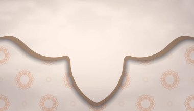 Üzerinde yazı ve süslemeler için bir yer olan bej kartpostal. Yazdırmaya hazır şablon. Vektör.