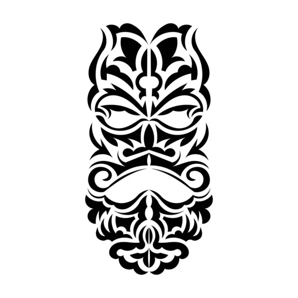 Design Masque Tiki Masques Effrayants Dans Ornement Local Polynésie Isolé — Image vectorielle