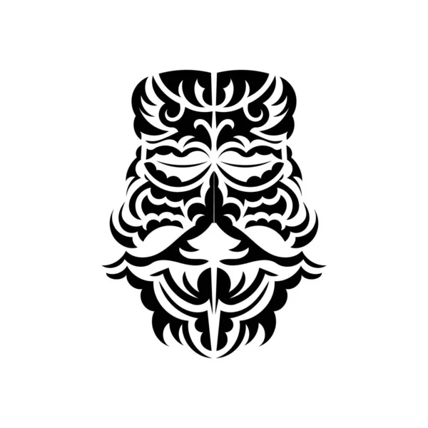 Máscara Maori Máscaras Assustadoras Ornamento Local Polinésia Isolado Modelo Tatuagem — Vetor de Stock