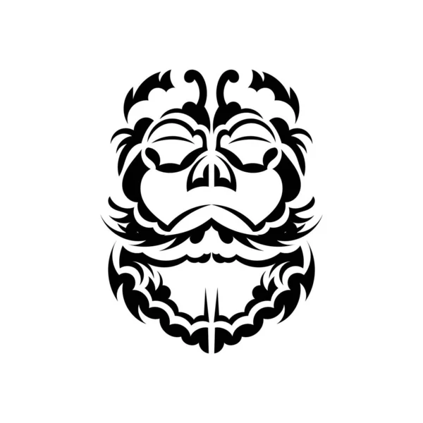 Maori Maska Děsivé Masky Místní Polynéské Ozdobě Izolované Bílém Pozadí — Stockový vektor