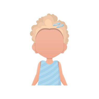 Küçük kız belden aşağısı resmedilmiş. İzole edilmiş. Vektör.