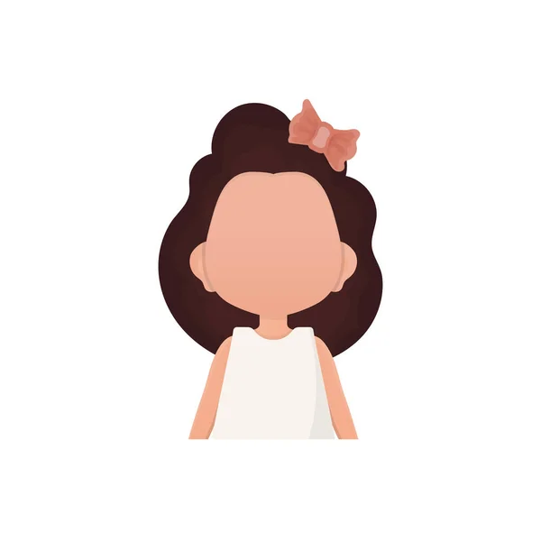 Une Jolie Fille Est Représentée Taille Profonde Cartoon Style Vecteur — Image vectorielle