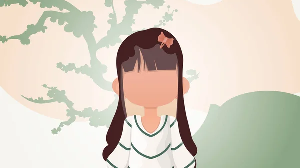 Мила Дівчинка Плоскому Стилі Плакат Дівчиною Підлітком Векторні Ілюстрації — стоковий вектор