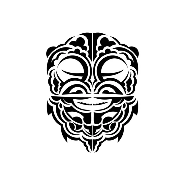 Visages Vikings Dans Style Ornemental Modèles Tribaux Polynésiens Convient Pour — Image vectorielle