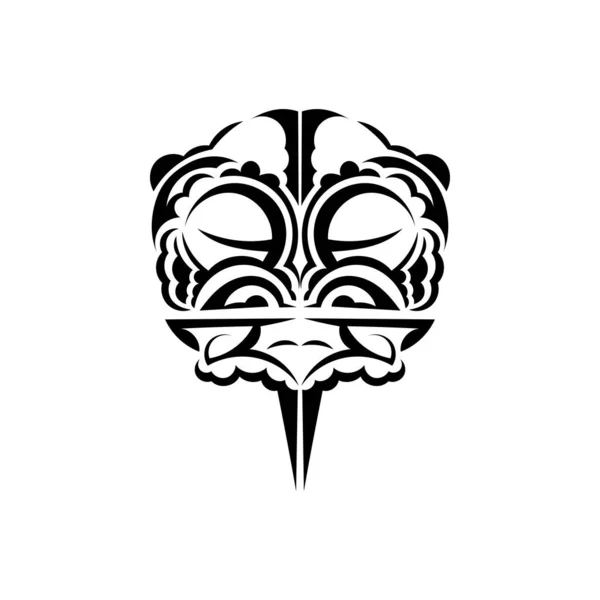Twarze Wikingów Ozdobnym Stylu Hawajskie Wzorce Plemienne Nadaje Się Odcisków — Wektor stockowy