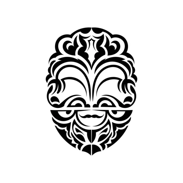 Обличчя Вікінгів Декоративному Стилі Гавайські Племінні Уподобання Використовується Друку Ізольований — стоковий вектор
