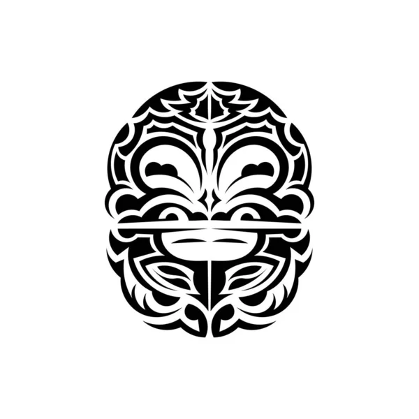 Rostos Vikings Estilo Ornamental Padrões Tribais Maori Adequado Para Impressões — Vetor de Stock