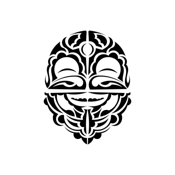 Visages Vikings Dans Style Ornemental Modèles Tribaux Maoris Convient Pour — Image vectorielle