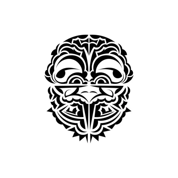 Visages Vikings Dans Style Ornemental Modèles Tribaux Maoris Convient Pour — Image vectorielle