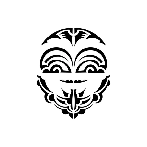 Rostros Ornamentales Patrones Tribales Polinesios Adecuado Para Huellas Aislado Adorno — Archivo Imágenes Vectoriales