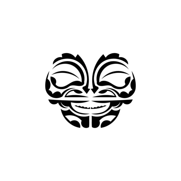 Орнаментальні Обличчя Полінезійські Племінні Моделі Використовується Татуювання Ізольований Чорна Прикраса — стоковий вектор