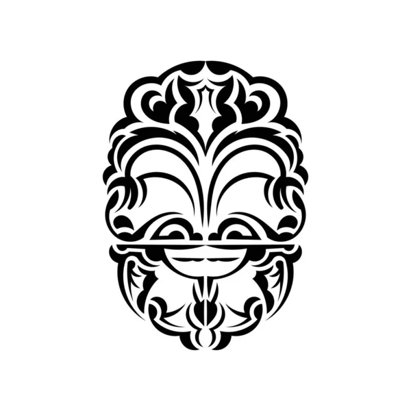 Visages Ornementaux Modèles Tribaux Hawaïens Convient Pour Les Tatouages Isolé — Image vectorielle