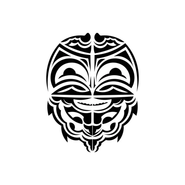Visages Ornementaux Modèles Tribaux Hawaïens Convient Pour Les Tatouages Isolé — Image vectorielle