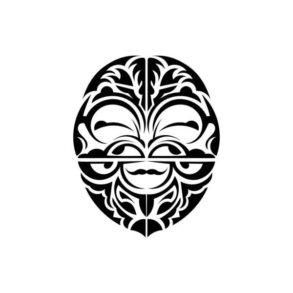 Орнаментальні Обличчя Гавайські Племінні Уподобання Використовується Татуювання Розташований Білому Тлі — стоковий вектор