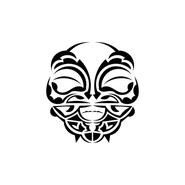Орнаментальні Обличчя Племінні Шаблони Маорі Використовується Друку Розташований Білому Тлі — стоковий вектор