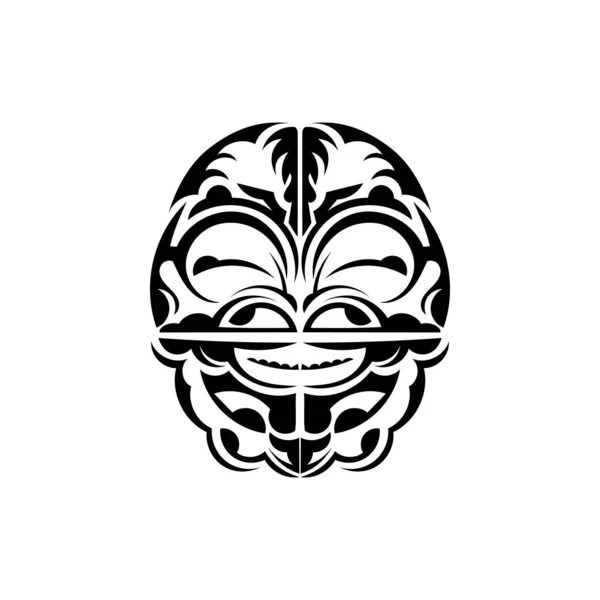 Visages Ornementaux Modèles Tribaux Maoris Convient Pour Les Tatouages Isolé — Image vectorielle