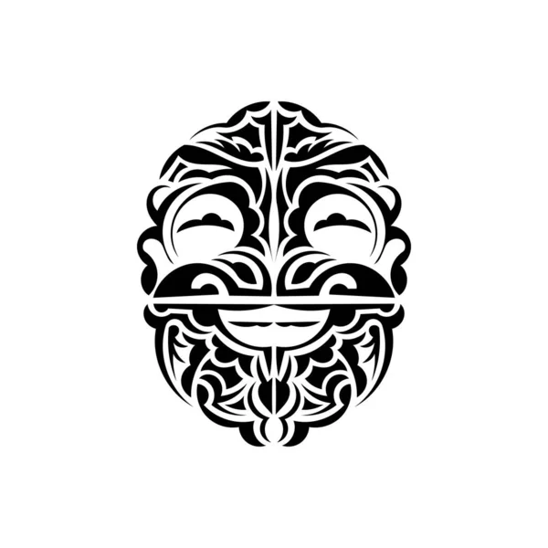 Visages Ornementaux Modèles Tribaux Maoris Convient Pour Les Tatouages Isolé — Image vectorielle