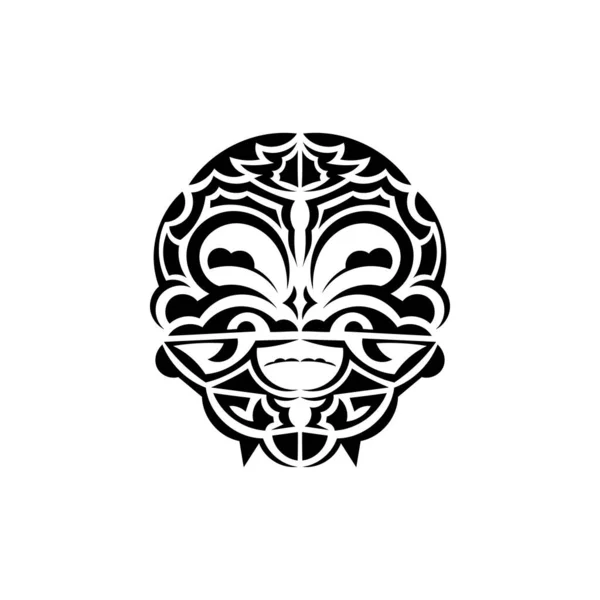 Ornamental Faces Maori Tribal Patterns Suitable Tattoos Isolated White Background — Stock Vector