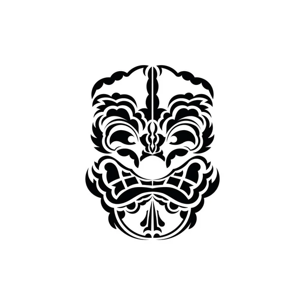 Kmenová Maska Tradiční Totemový Symbol Polynéský Styl Vektorové Ilustrace Izolované — Stockový vektor
