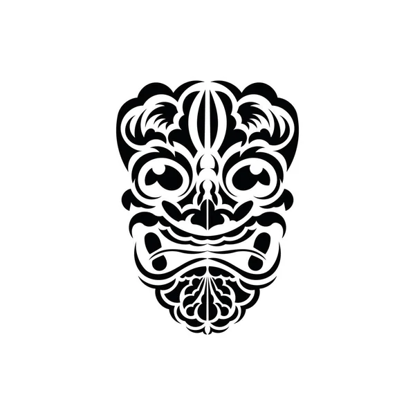 Stammask Traditionell Totemsymbol Polynesisk Stil Vektor Isolerad Vit Bakgrund — Stock vektor