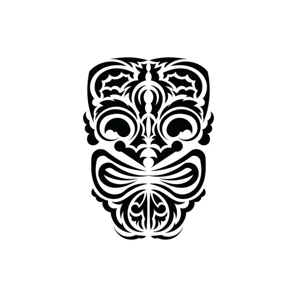 Máscara Tribal Símbolo Totem Tradicional Estilo Maori Ilustração Vetorial Isolada — Vetor de Stock