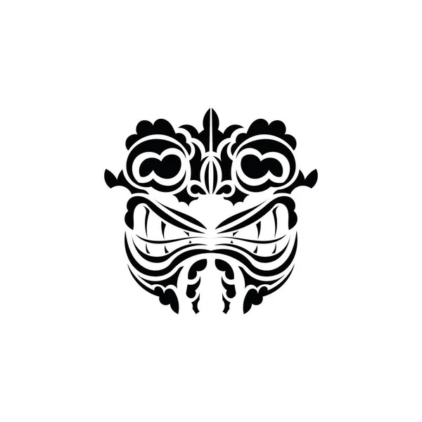 Masque Tribal Symbole Totem Traditionnel Style Maori Vecteur Isolé Sur — Image vectorielle