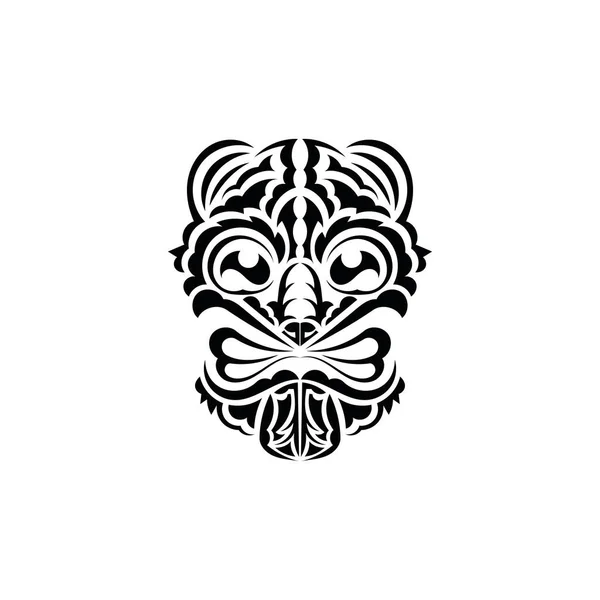 Племенная Маска Традиционный Символ Тотема Гавайский Стиль Векторная Иллюстрация Белом — стоковый вектор
