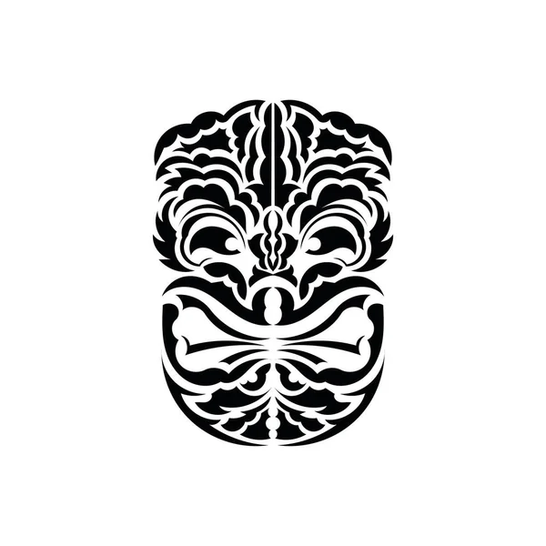 Stammask Traditionell Totemsymbol Hawaiisk Stil Vektor Illustration Isolerad Vit Bakgrund — Stock vektor