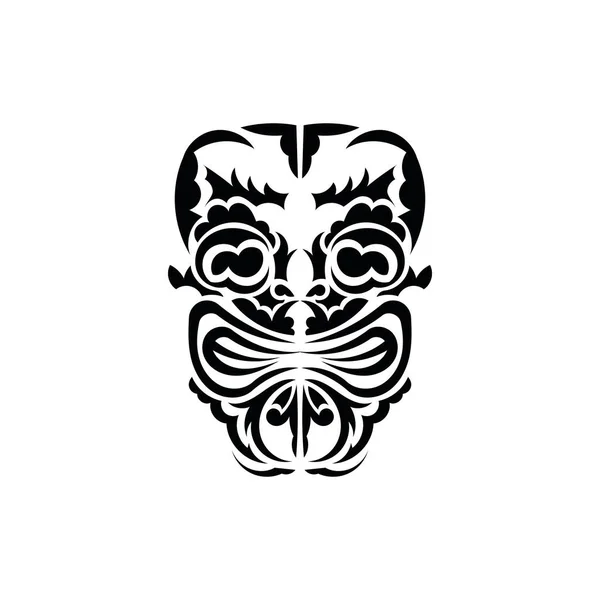Máscara Tribal Tatuagem Preta Estilo Das Tribos Antigas Estilo Simples —  Vetores de Stock