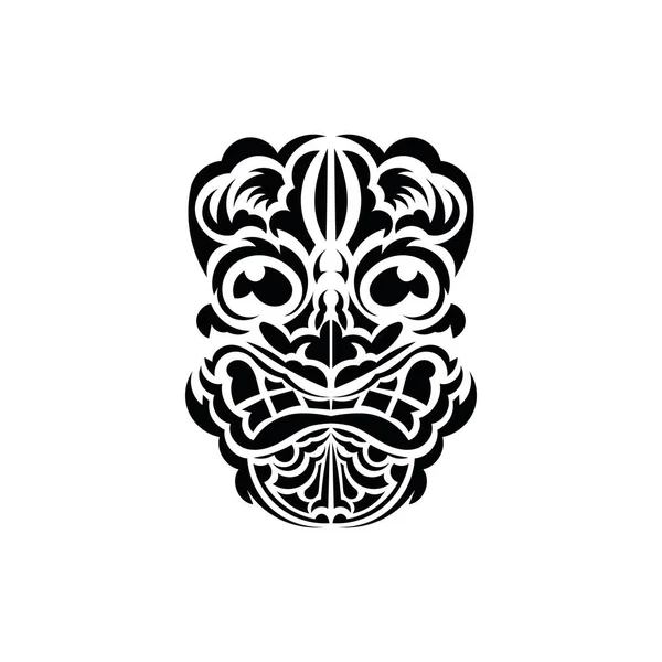 Племенная Маска Черная Татуировка Стиле Древних Племен Полинезийский Стиль Векторная — стоковый вектор
