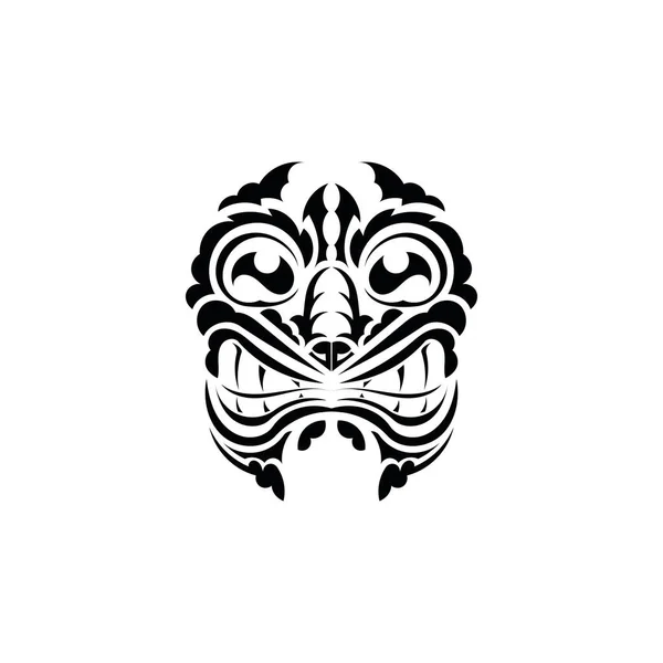 Máscara Tribal Tatuagem Preta Estilo Das Tribos Antigas Estilo Maori — Vetor de Stock