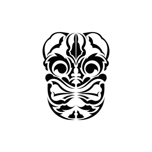 Maska Vzoru Tradiční Totemový Symbol Černá Ozdoba Vektor Přes Bílé — Stockový vektor
